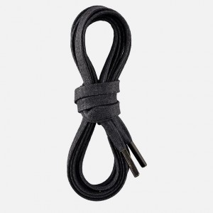 Red Wing 24-inch Flat Waxed Lace in Black Waxed Cotton | DOEZA-1742