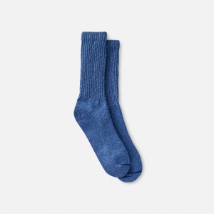 Red Wing Cotton Blend Ragg Crew Boot Socks in Over Dyed Navy/Blue Cotton Blend | TKMQL-1078