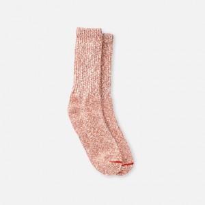Red Wing Cotton Blend Ragg Crew Socks in Rust/White Cotton Blend | QTJDF-3908