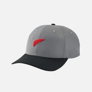 Red Wing Embroidered Wing Performance Ball Cap in Charcoal Gray | YAQJN-0692