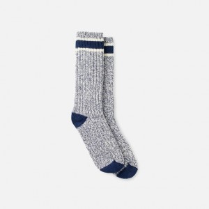 Red Wing Wool Blend Ragg Crew Socks in Slate/Navy Wool Blend | THALI-8563